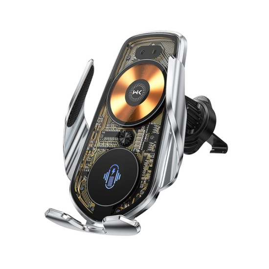 WK WP-U205 15W Vanguard Series Transcendent Wireless Charging Car Holder (Silver)