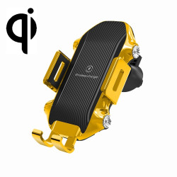 X343 15W Car Wireless Charger Smart Induction Suction Cup Phone Holder(Yellow)