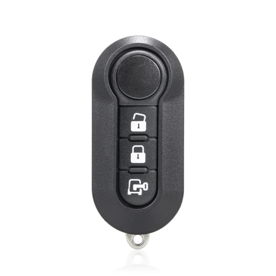 Fiat 3 Button Folding Car Key Case Remote Control Shell SIP22, Style:White Switch Trunk Button