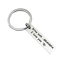 10 PCS C1010 Drive Safe Stainless Steel Tag Keychain 10x40mm(Grand Pa)