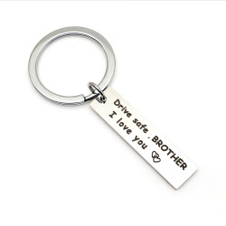 10 PCS C1010 Drive Safe Stainless Steel Tag Keychain 10x40mm(Brother)