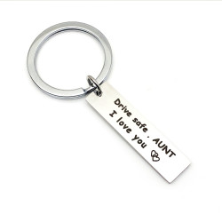 10 PCS C1010 Drive Safe Stainless Steel Tag Keychain 10x40mm(Aunt)