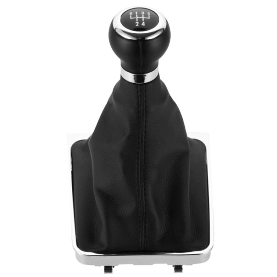 Volkswagen Passat B6 2005-2011 Car Gear Lever Hand Ball Leather Gear Shift Knob with Chrome Frame, Style:5 Speed