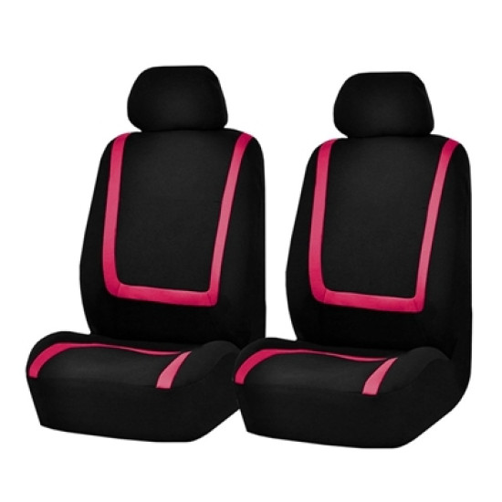 Universal Car Seat Cover Polyester Fabric Automobile Seat Covers Car Seat Cover Vehicle Seat Protector Interior Accessories 4pcs Set Pink