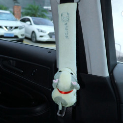002 Cute Cartoon Thicked Seat Belt Anti-Strangled Protective Cushion, Length: 30.5cm (Beige Dog)