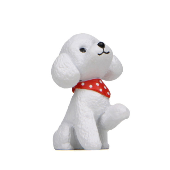 Warm Color Teddy Series Beckoning Figure Gardening Decoration Car Ornaments(White)
