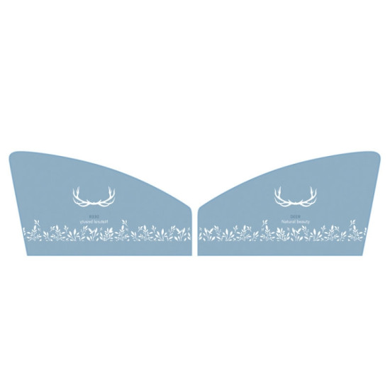 1 Pair Car Window Magnet Sunshade Curtain Heat Insulation Sun Block(Antlers)