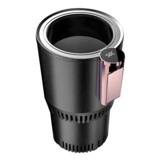 2-in-1 Smart Car Cup Cooler Outdoor Travel Heater Portable Auto Mini Refrigerator 12V Cooling Heating Cup and Drink Holder(Purple)