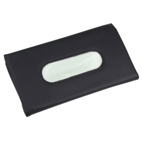 Car Hanging Type Tissue Box Sun Visor Seat Back Sunroof Storage Box(Black With Tissue)
