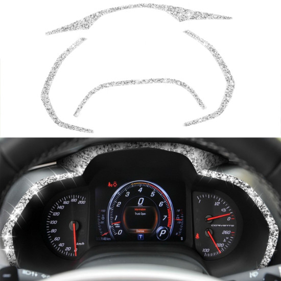 Chevrolet Corvette C7 2014-2019 4 in 1 Car Dashboard Frame Diamond Decorative Sticker, Left Drive