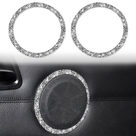 Car Door Horn Ring 2 in 1 Diamond Decorative Sticker for BMW 3 Series E90 / E84 2008-2012, X1 Series Modified 320i / 325i