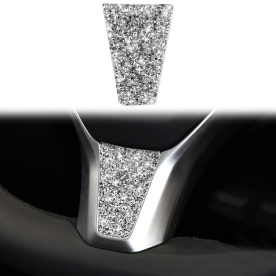 Tesla Model S/X Car Steering Wheel Diamond Sticker, Left and Right Drive Universal