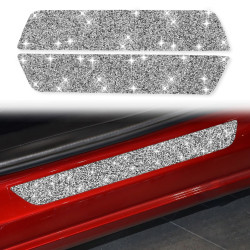 Tesla Model 3 Car Rear Door Sill Strip Diamond Sticker, Left and Right Drive Universal