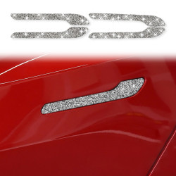 Tesla Model 3 4pcs Car Outside Handle Diamond Sticker, Left and Right Drive Universal