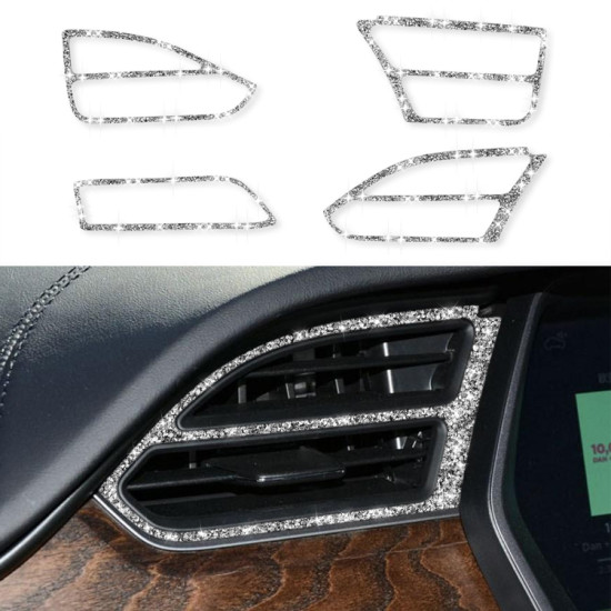 Tesla Model X Car Central Control Instrument Air Outlet Diamond Sticker, Left Drive