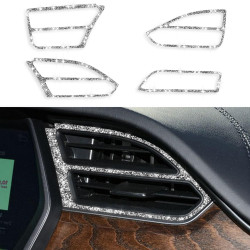 Tesla Model X Car Central Control Instrument Air Outlet Diamond Sticker, Right Drive