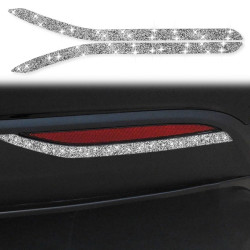 Tesla Model X Car Rear Fog Lamp Diamond Sticker, Left and Right Drive Universal