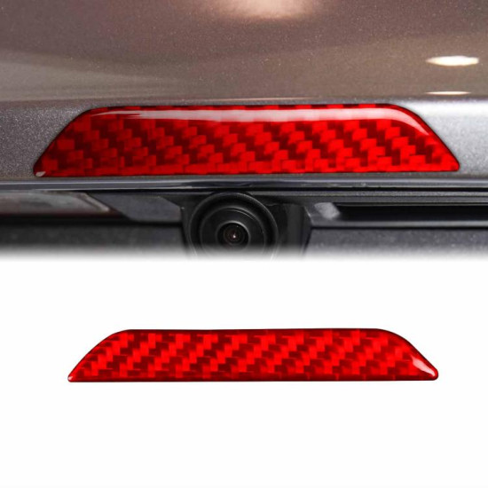 Tesla Model 3 / Y / S / X Carbon Fiber Car Trunk Logo Decorative Sticker, Left and Right Drive(Red)
