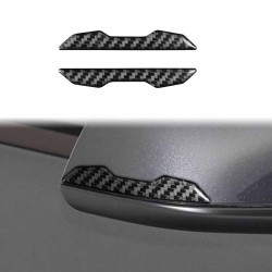 Tesla Model 3 / Y / S / X 2pcs/Set Carbon Fiber Car Rearview Mirror Anti-collision Decorative Sticker, Left and Right Drive(Black)