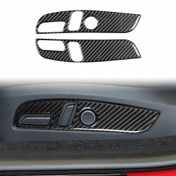 Tesla Model 3 2023- 2pcs/Set Carbon Fiber Car Seat Adjustment Panel Decorative Sticker, Left Drive(Black)