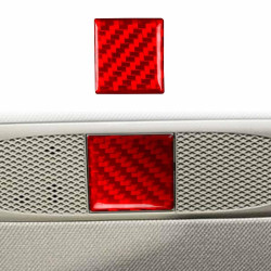Tesla Model 3 2019-2022 / Model Y 2019-2024 Carbon Fiber Car Emergency Light Button Decorative Sticker, Left and Right Drive(Red)