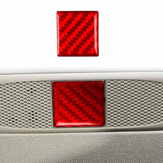 Tesla Model 3 2019-2022 / Model Y 2019-2024 Carbon Fiber Car Emergency Light Button Decorative Sticker, Left and Right Drive(Red)