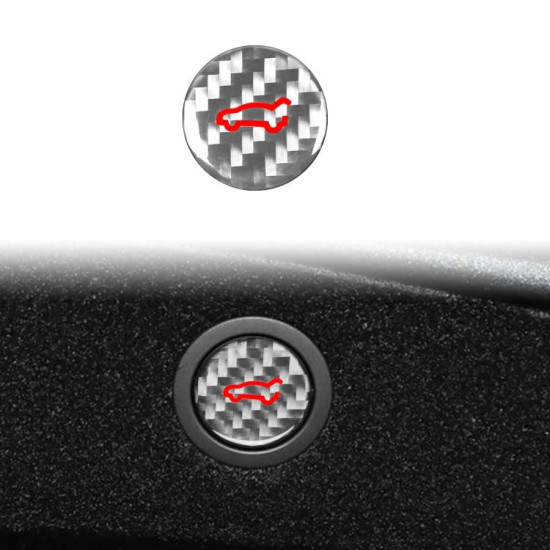Tesla Model 3 2023+ / Y New Edition 2025+ Carbon Fiber Car Trunk Button Decorative Sticker, Left and Right Drive(Silver)