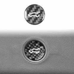 Tesla Model 3 2019-2023 / Y 2019-2024 Carbon Fiber Car Trunk Button Decorative Sticker, Left and Right Drive(Black)