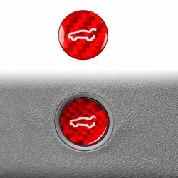 Tesla Model 3 2019-2023 / Y 2019-2024 Carbon Fiber Car Trunk Button Decorative Sticker, Left and Right Drive(Red)
