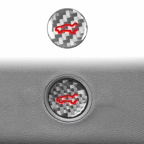 Tesla Model 3 2019-2023 / Y 2019-2024 Carbon Fiber Car Trunk Button Decorative Sticker, Left and Right Drive(Silver)