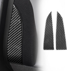 Tesla Model 3 2023- 2pcs/Set Carbon Fiber Car Interior Door A-Pillar Decorative Sticker, Left and Right Drive(Black)