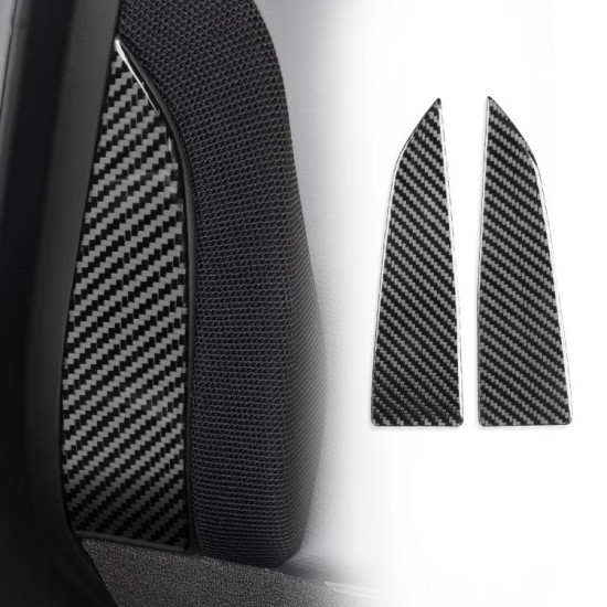 Tesla Model 3 2023- 2pcs/Set Carbon Fiber Car Interior Door A-Pillar Decorative Sticker, Left and Right Drive(Black)