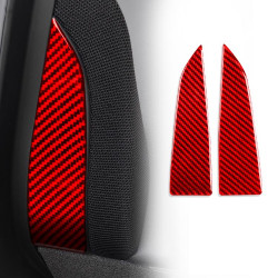 Tesla Model 3 2023- 2pcs/Set Carbon Fiber Car Interior Door A-Pillar Decorative Sticker, Left and Right Drive(Red)