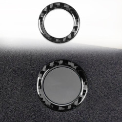 Tesla Model 3 2023- Carbon Fiber Car Trunk Button Frame Decorative Sticker, Left and Right Drive(Black)