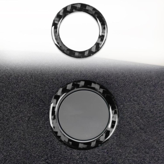 Tesla Model 3 2023- Carbon Fiber Car Trunk Button Frame Decorative Sticker, Left and Right Drive(Black)