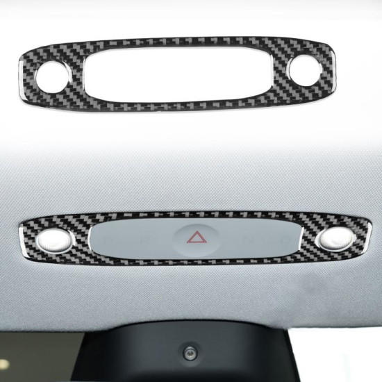 Tesla Model 3 2023- Carbon Fiber Car Front Reading Light Panel Decorative Sticker, Left and Right Drive(Black)
