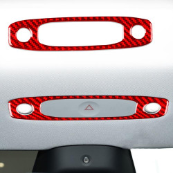 Tesla Model 3 2023- Carbon Fiber Car Front Reading Light Panel Decorative Sticker, Left and Right Drive(Red)