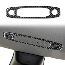 Tesla Model 3 2017-2022 / Y 2020-2024 Carbon Fiber Car Front Reading Light Panel Decorative Sticker, Left and Right Drive(Black)