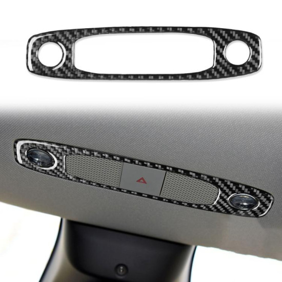 Tesla Model 3 2017-2022 / Y 2020-2024 Carbon Fiber Car Front Reading Light Panel Decorative Sticker, Left and Right Drive(Black)