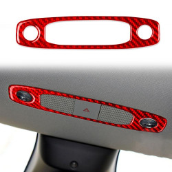Tesla Model 3 2017-2022 / Y 2020-2024 Carbon Fiber Car Front Reading Light Panel Decorative Sticker, Left and Right Drive(Red)