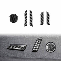 Tesla Model 3 2023- 5pcs/Set Carbon Fiber Car Seat Adjustment Button Decorative Sticker, Left and Right Drive(Black)