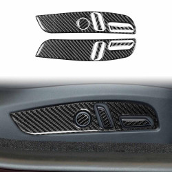 Tesla Model 3 2023- 7pcs/Set Carbon Fiber Car Seat Adjustment Panel Decorative Sticker, Right Drive(Black)