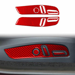 Tesla Model 3 2023- 7pcs/Set Carbon Fiber Car Seat Adjustment Panel Decorative Sticker, Right Drive(Red)