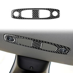Tesla Model 3 2019-2022 / Y 2019-2024 2pcs/Set Carbon Fiber Car Reading Light Panel Decorative Sticker, Left and Right Drive(Black)