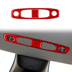 Tesla Model 3 2019-2022 / Y 2019-2024 2pcs/Set Carbon Fiber Car Reading Light Panel Decorative Sticker, Left and Right Drive(Red)