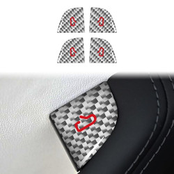 Tesla Model 3 New Edition 2023+ 4pcs/Set Carbon Fiber Car Door Switch Decorative Sticker with Label, Left and Right Drive(Silver)