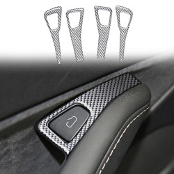 Tesla Model 3 2017-2022 / Y 2020-2024 4pcs/Set Carbon Fiber Car Door Switch Panel Decorative Sticker, Left and Right Drive(Silver)