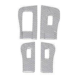 Tesla Model 3 2017-2022 / Y 2020-2024 6pcs/Set Carbon Fiber Car Window Lift Panel Decorative Sticker, Left Drive(Silver)