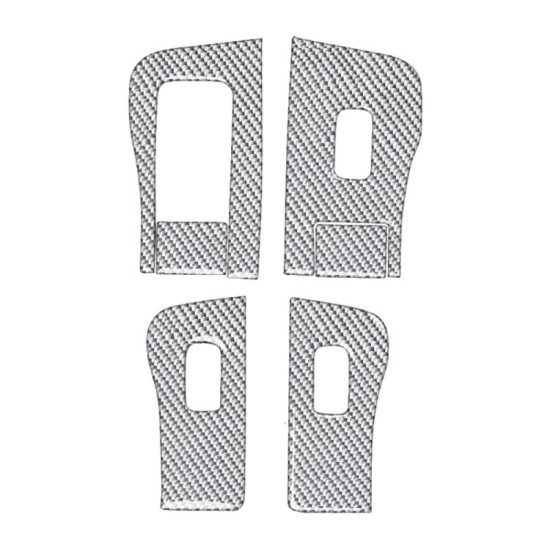 Tesla Model 3 2017-2022 / Y 2020-2024 6pcs/Set Carbon Fiber Car Window Lift Panel Decorative Sticker, Left Drive(Silver)