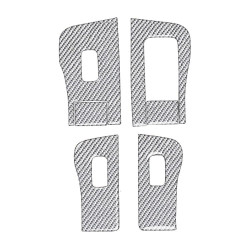 Tesla Model 3 2017-2022 / Y 2020-2024 6pcs/Set Carbon Fiber Car Window Lift Panel Decorative Sticker, Right Drive(Silver)